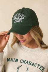 Anti-Social Book Club Member Hunter Green Cotton Baseball Cap