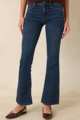 A Fine Example Dark Wash Cotton Denim Slight Flare Jeans