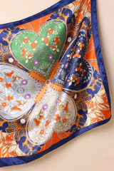 Above And Beyond Orange Multi Print Satin Scarf