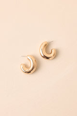 Added To My Favorites Gold Dome Hoop Earrings