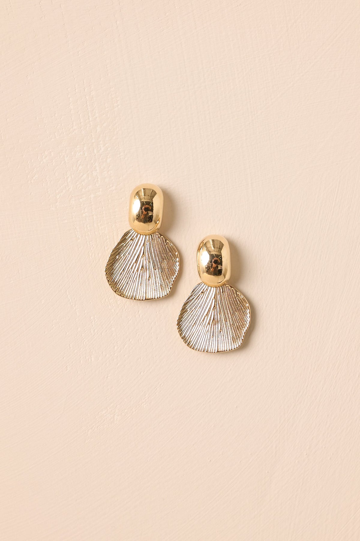 Beneath The Open Sky Gold Textured Drop Earrings