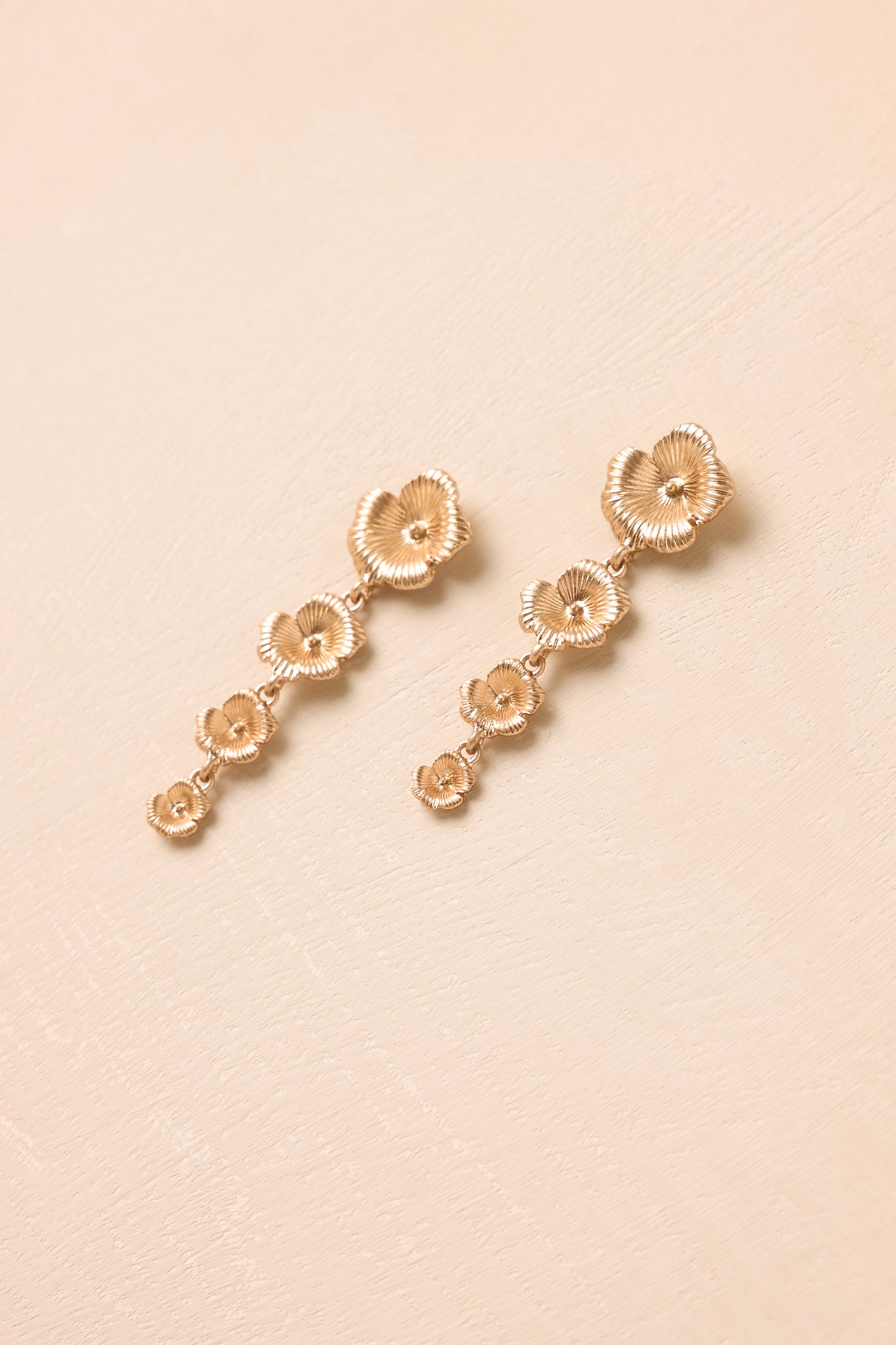 All in Bloom Gold Floral Tiered Drop Earrings