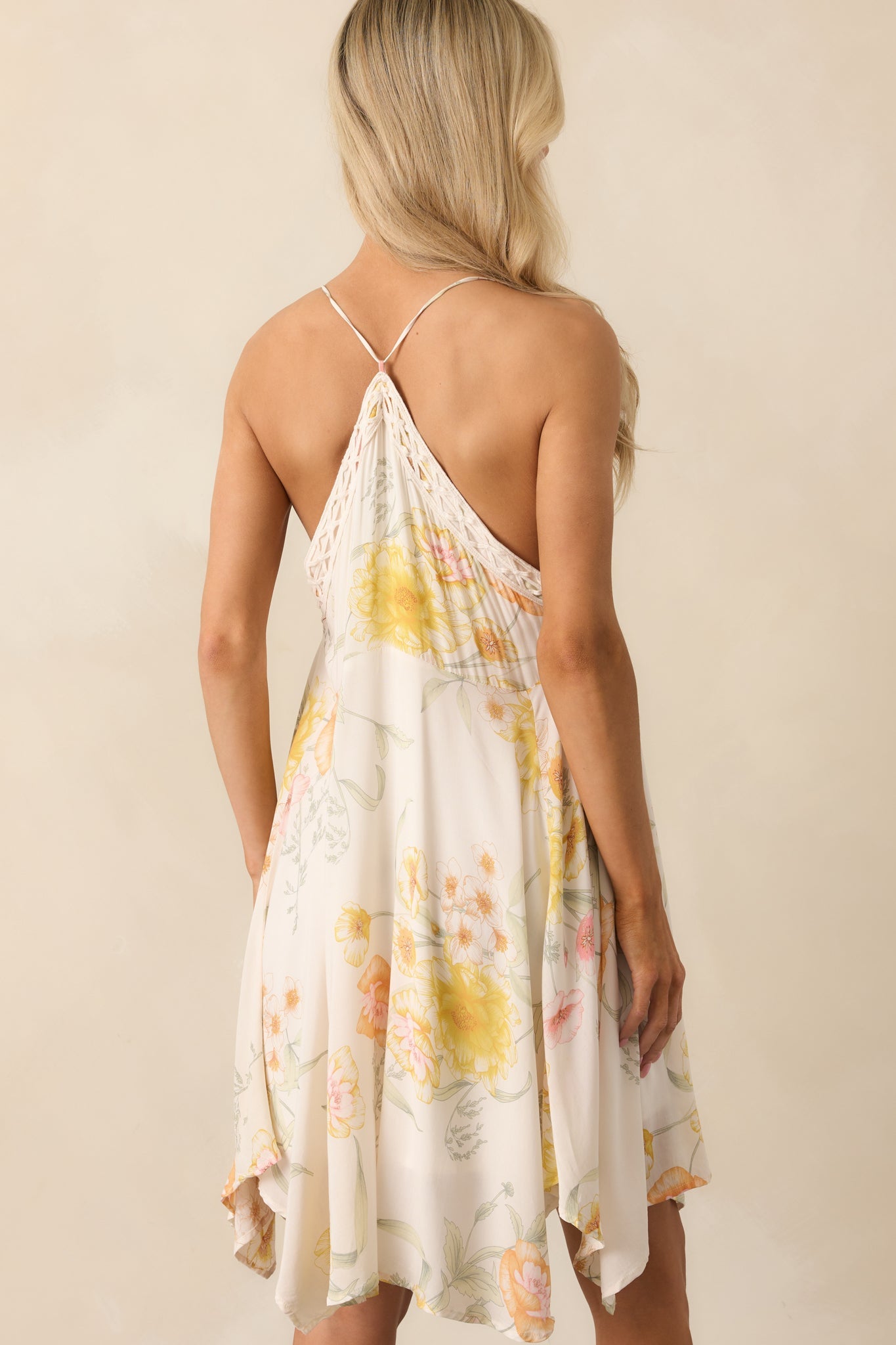 A Reason To Smile Ivory Multi Floral Print Rayon Mini Dress