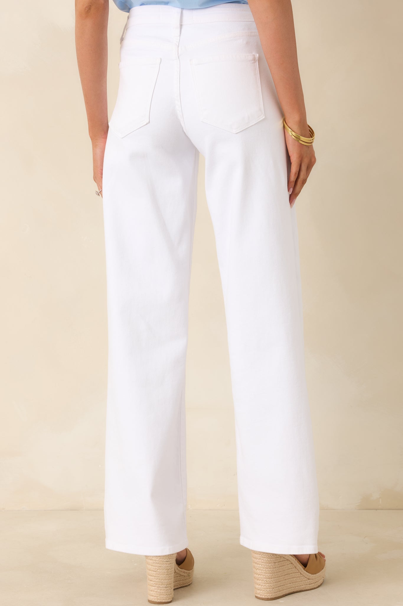 Always In Style White High Rise Wide Leg Jeans