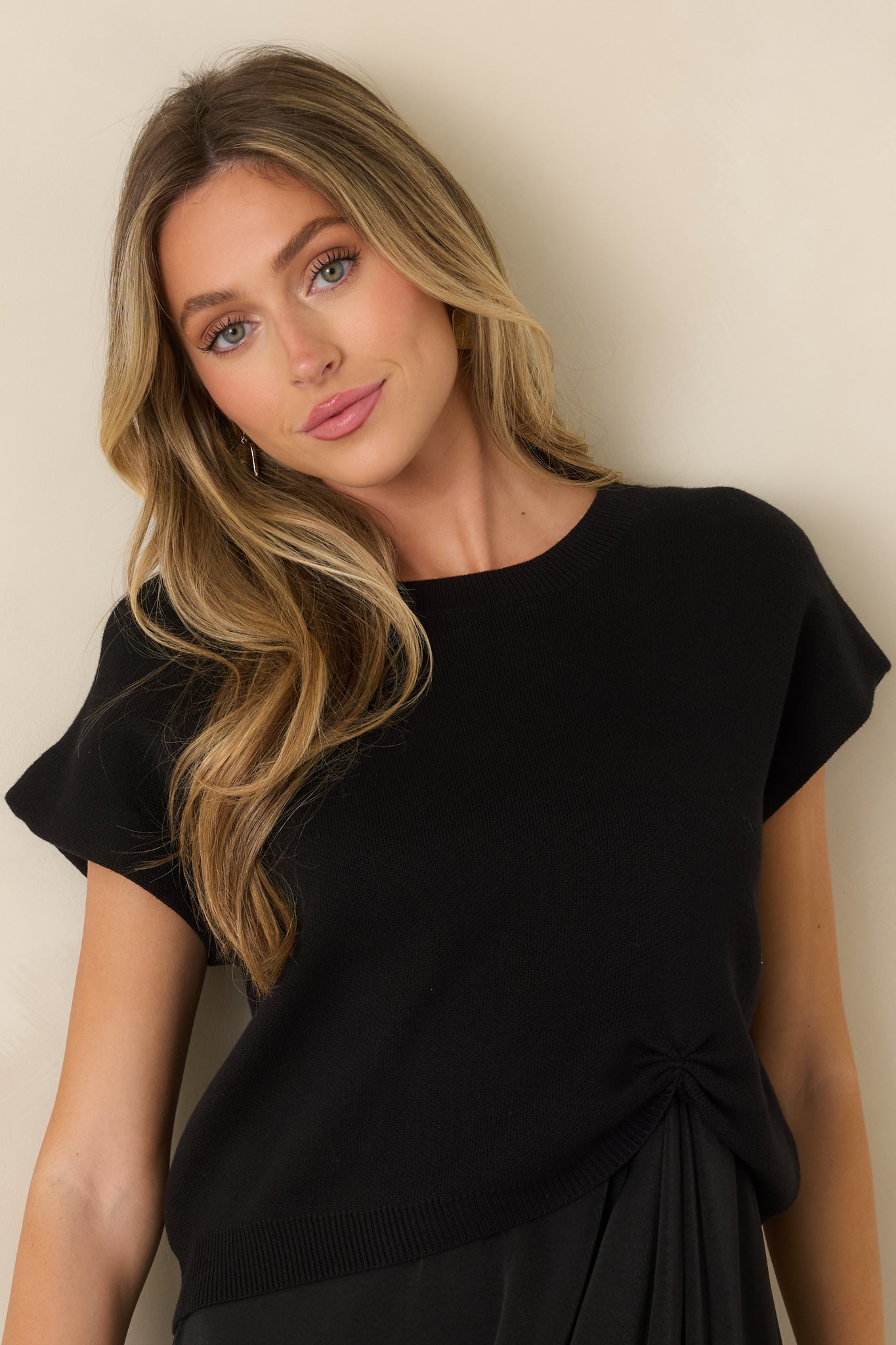 All Pulled Together Black Knit Sweater