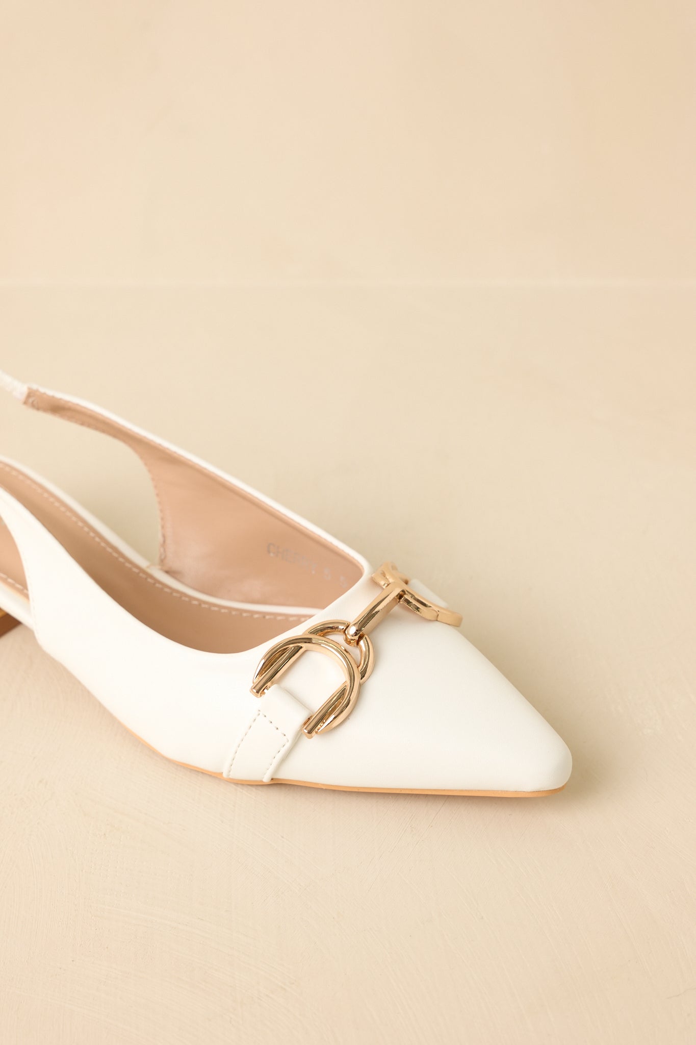 Always Everything White Pointed Toe Slingback Low Block Heels