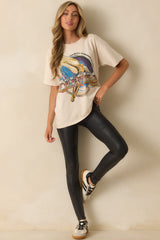 Bee Gees Ivory Cotton Spirts Having Flown Merch Tee