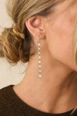 After Dusk Faux Opal Gold Drop Earrings