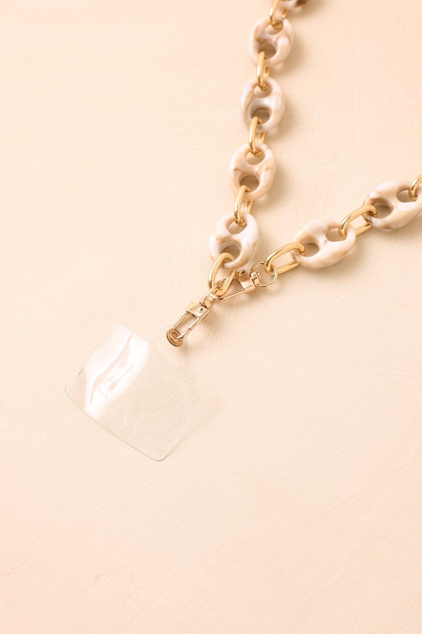 Always Within Reach Ivory Marbled Chain Link Phone Lanyard