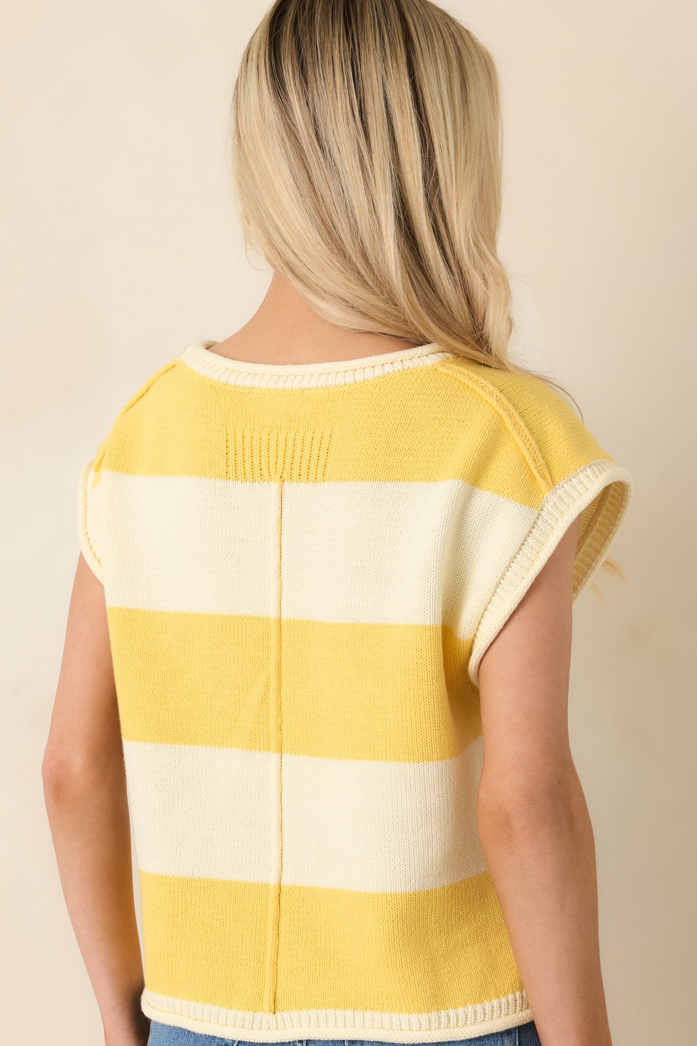 All In A Day Yellow & Ivory Stripe Knit Top