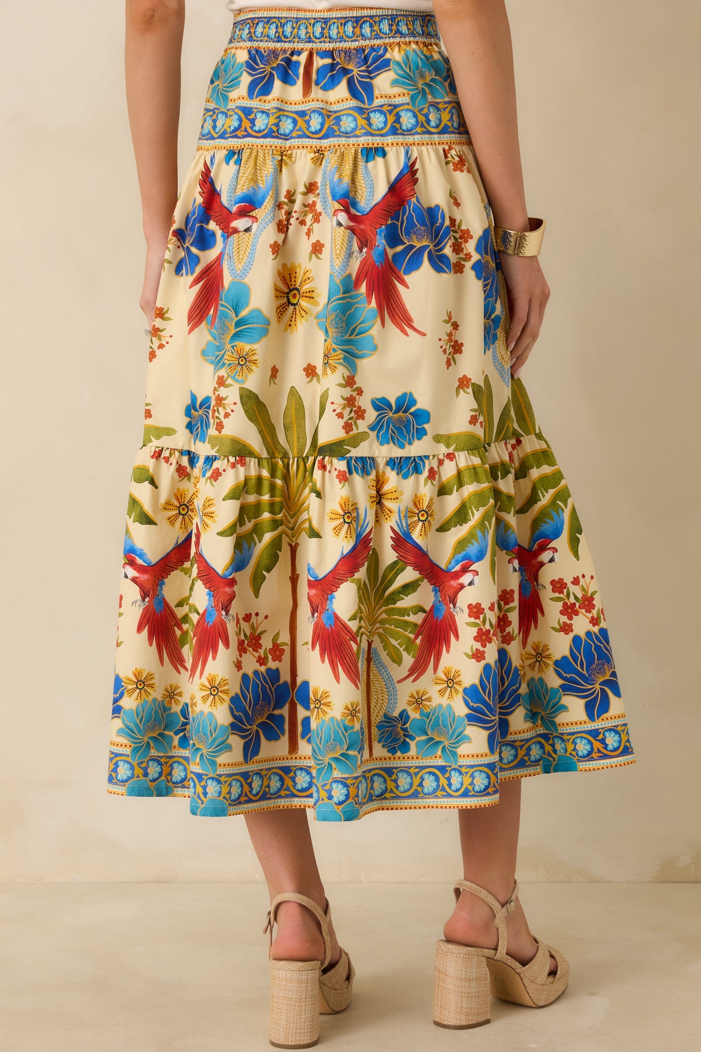 Aylaya Geneva Multi Cotton Tiered Maxi Skirt