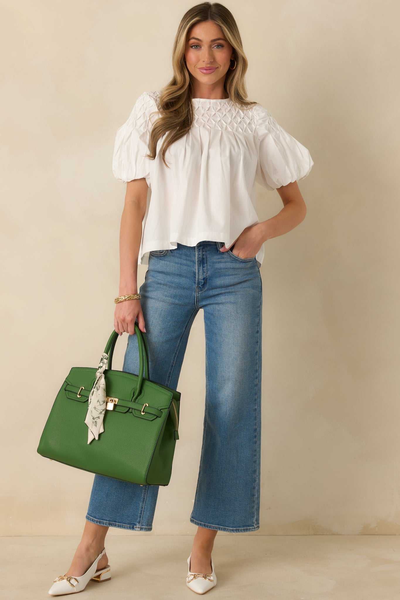 Basic Luxuries White Cotton Short Sleeve Top