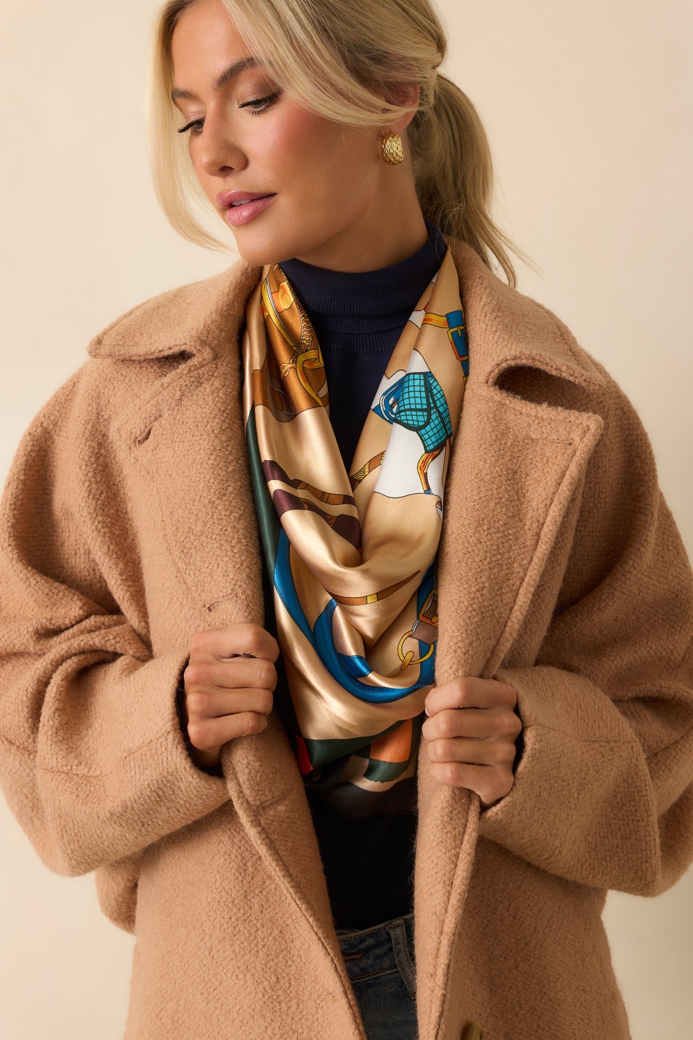 All I Could Ask Camel Brown Single Breasted Wool Blend Coat