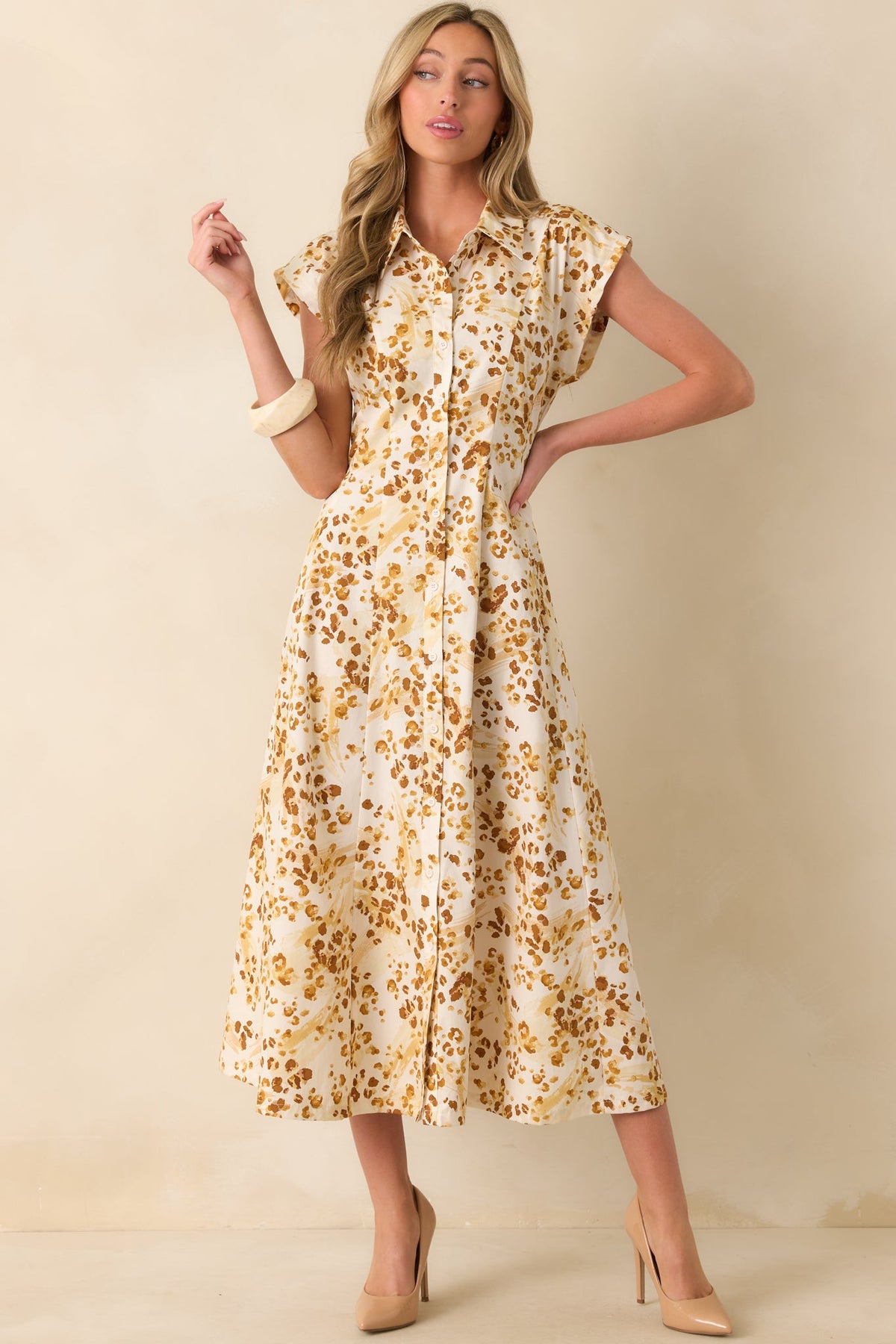 And Just Like That Golden Yellow Multi Print Cotton Maxi Dress
